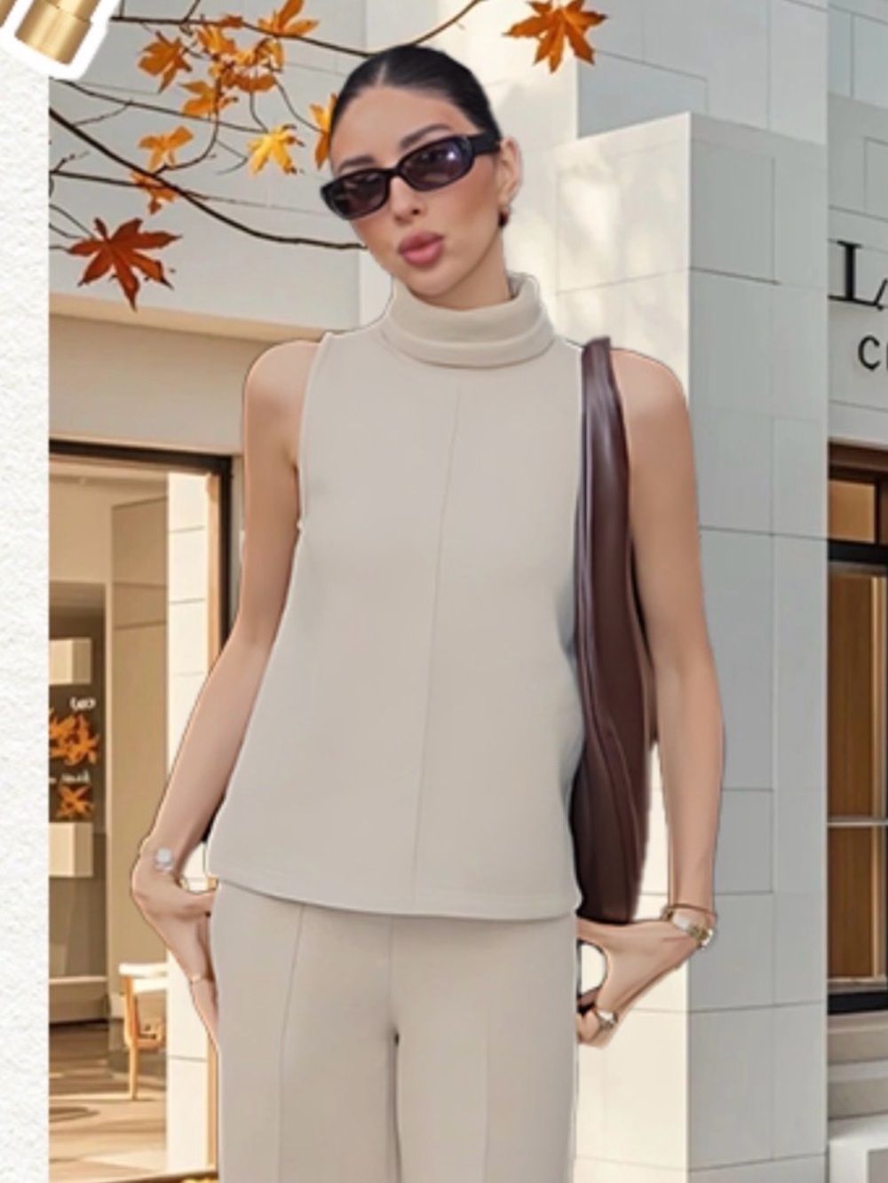 NWT OGL Turtleneck Split Hem Gray Tank Top S